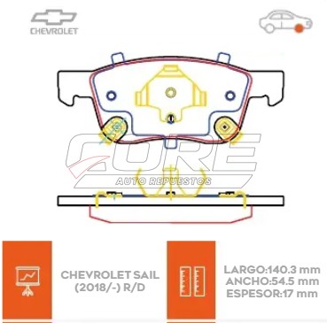 Pastillas de freno cerámica para Chevrolet Sail 1.5L