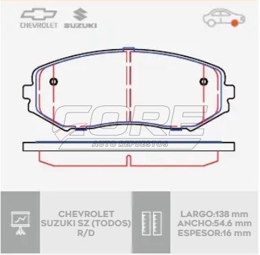 Pastillas de freno cerámica para Chevrolet Suzuki SZ todas