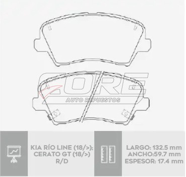 Pastillas de freno cerámica para Kia Soluto