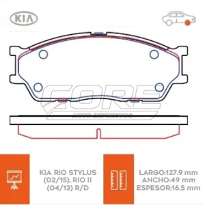 Pastillas de freno cerámica para Kia Rio Stylus