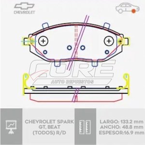 Pastillas de freno cerámica para Chevrolet Spark GT, Beat