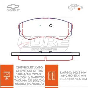 Pastillas de freno cerámica para Chevrolet Aveo todos