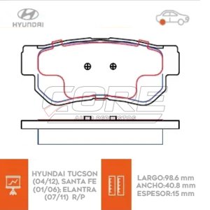 Pastillas de freno Para Hyundai Tucson 2004-2012 Santa Fe 2001-2006