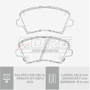 Pastillas de freno cerámica para Kia Line 2018 >