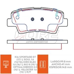 Pastillas de freno cerámica para Kia Niro, Optima Koreano